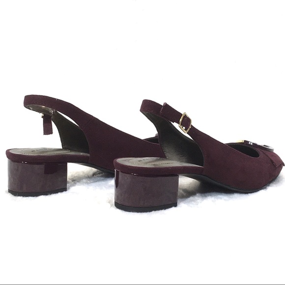 New! Bandolino Slingback Heels size 7 burgundy red - Picture 4 of 7